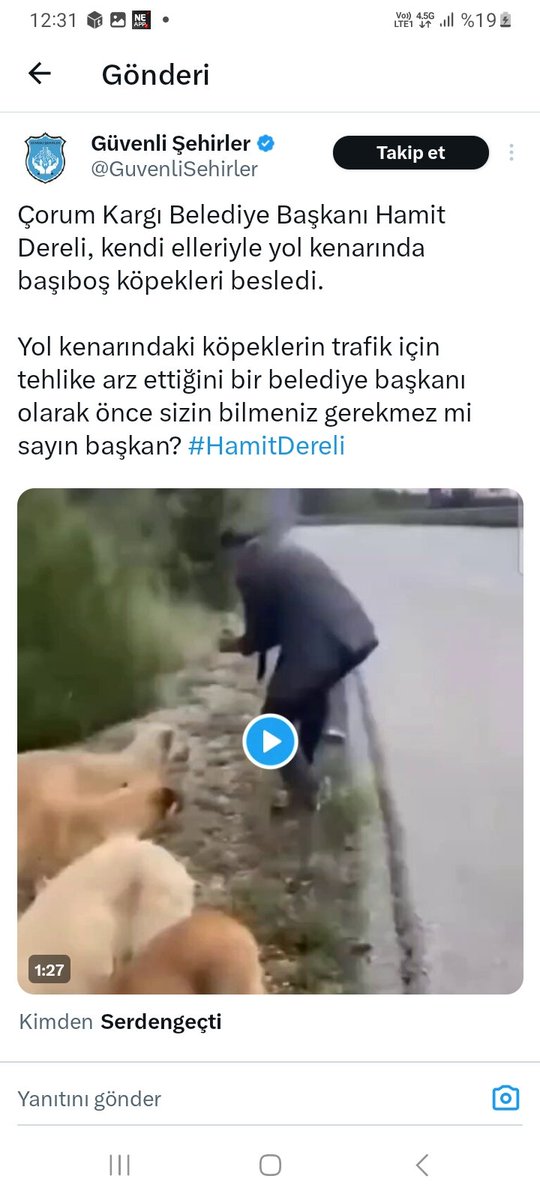 Sn Hamit Dereli. Fetö iltisaklı çete sizden rahatsız olmuş. Türk halkının fetö yü umursamadığını hesap edememişler. Yolunuz açık olsun başkanım. 20 milyon hayvan sever arkanızda.