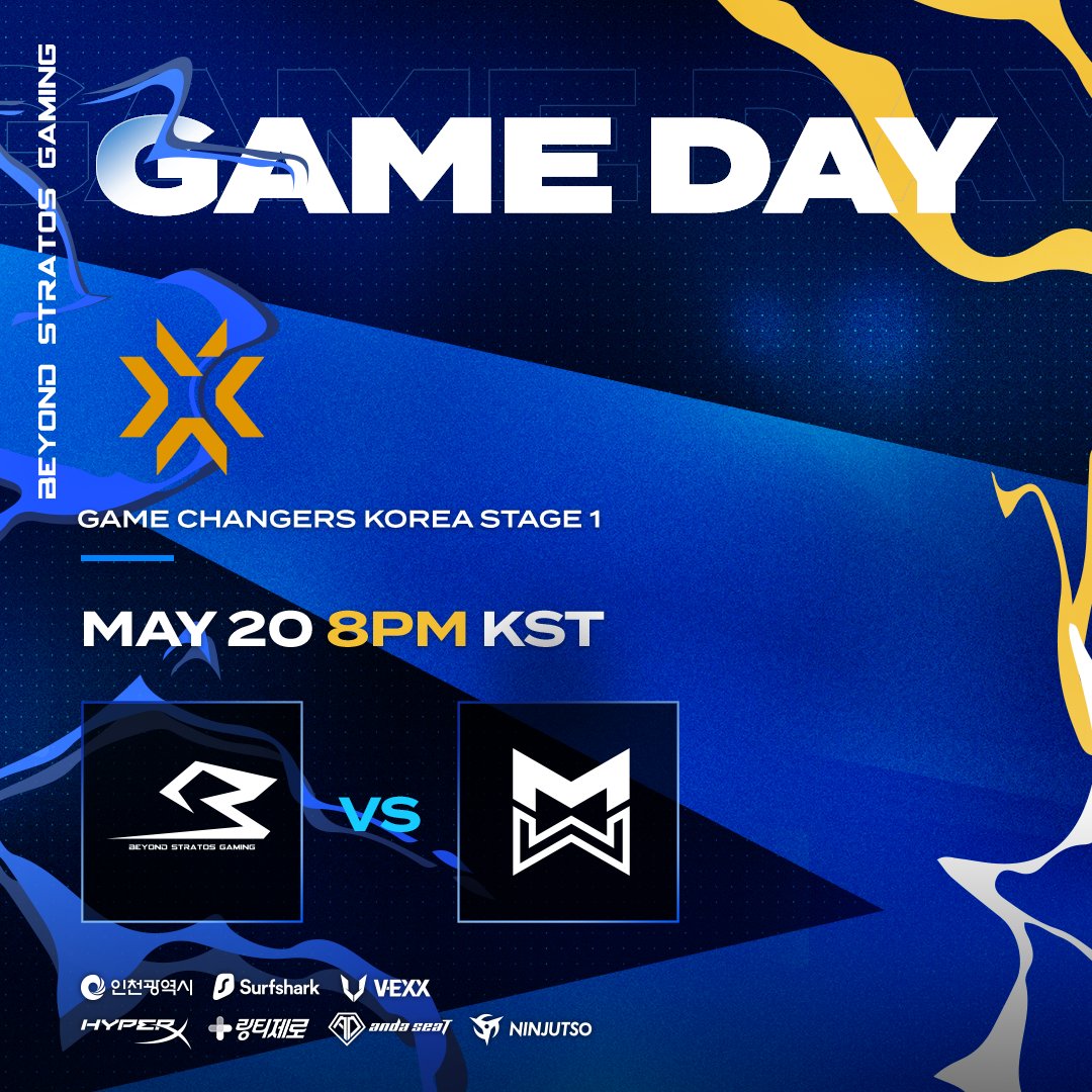 📢  #VCT GC Match Day
📍  GameChangers Korea 🇰🇷 STAGE 1 DAY 1
⚔  Mir Gaming @MirGG_kr
📆  20:00 KST 

📌 Presented by #surfshark <a href="/surfshark/">Surfshark</a>

#BSGWIN #BEYONDUSLIMIT