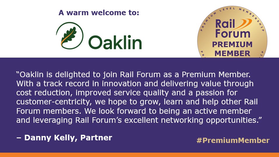New membership year means new members to celebrate & introduce to our network! Meet new Premium member Oaklin, an innovative, independent management consultancy that helps clients determine & deliver on their strategies. Learn more➡️railforum.uk/members/oaklin… #railwayfamily