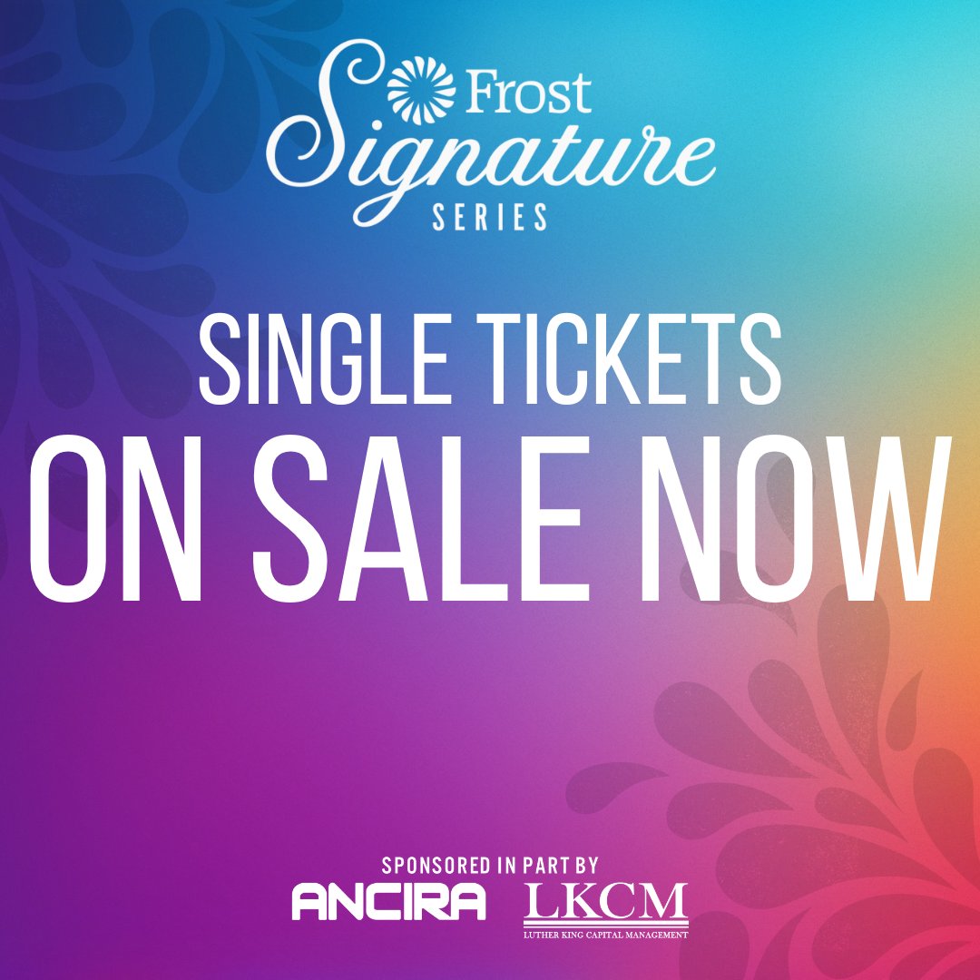 🎟️ Single tickets for the Frost Signature Series, sponsored by Ancira and LKCM, are now on sale! 🔗Explore the shows and get your tickets now at bit.ly/frostsignature.