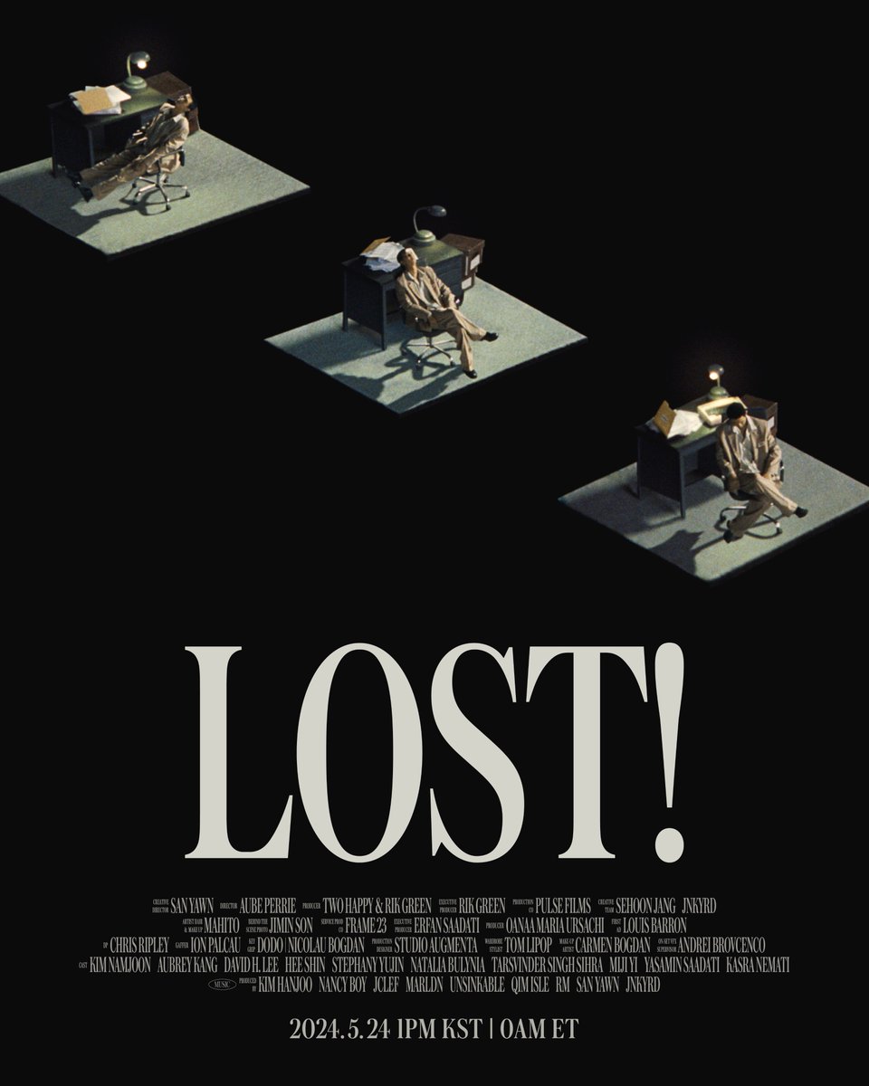 RM of BTS unveils the title track Poster to ‘LOST!’ Out May 24th.
