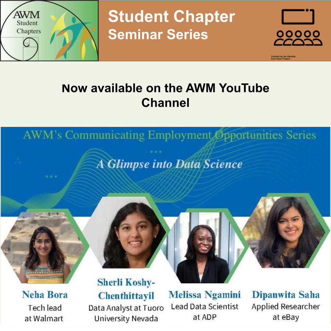 Did you miss the AWM Seminar on Data Science? Watch it on YouTube! ow.ly/K8Pq50RN9kr