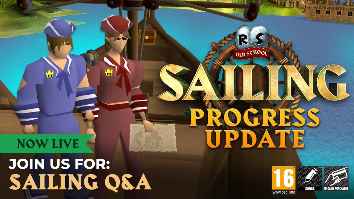 🔴 LIVE NOW 🔴 ⛵ Let’s talk Sailing Progress Update! 🙏 Huge thanks to everyone for their valuable feedback to help shape Sailing together! 📺 Have questions? Mod Light assembled her JMod squad and they’re all set! 🔗 twitch.tv/oldschoolrs