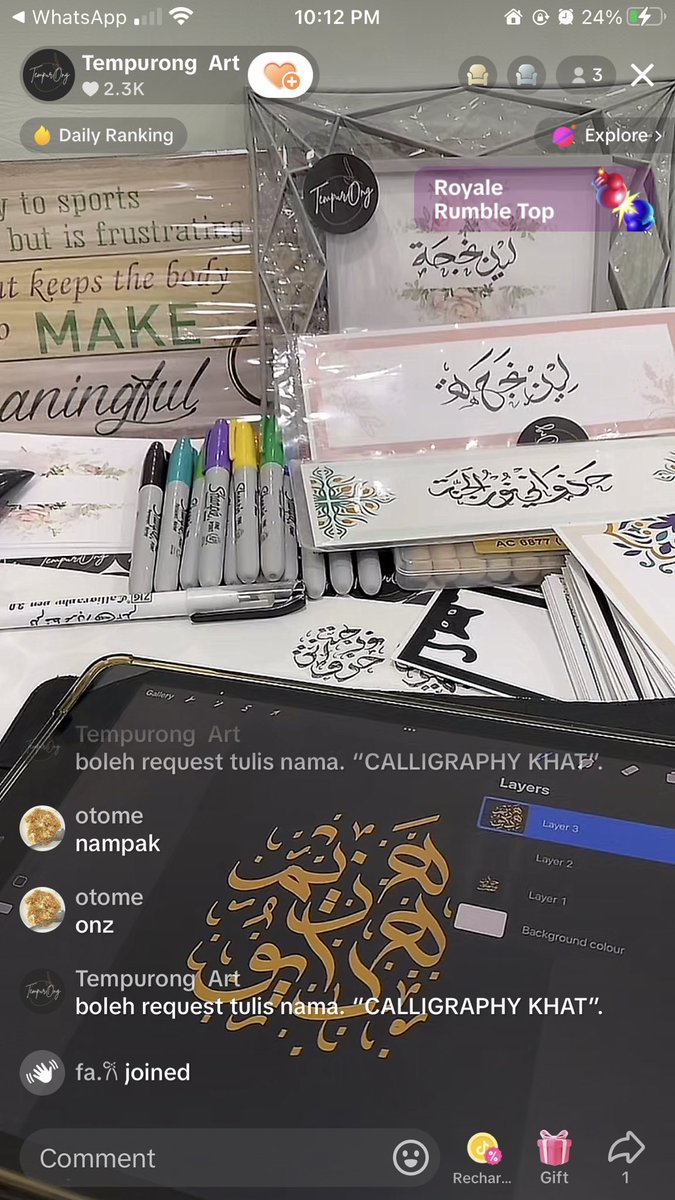 namimise_'s tweet photo. sape nak request tulisan khat cepat join live tempurong_art !! NOWWW https://t.co/B0cpPyKrrt