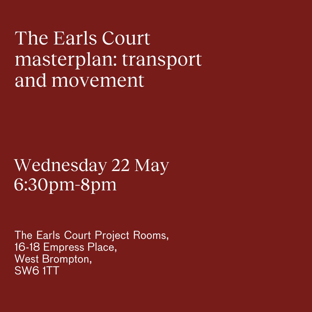 Join our community workshop on Wednesday where we'll discuss transport and movement in the Earls Court masterplan. Everyone is welcome to attend, share their views and ask questions. To RSVP, contact: info@earlscourtdevco.com #earlscourt #londonmasterplan #londontransport #TfL