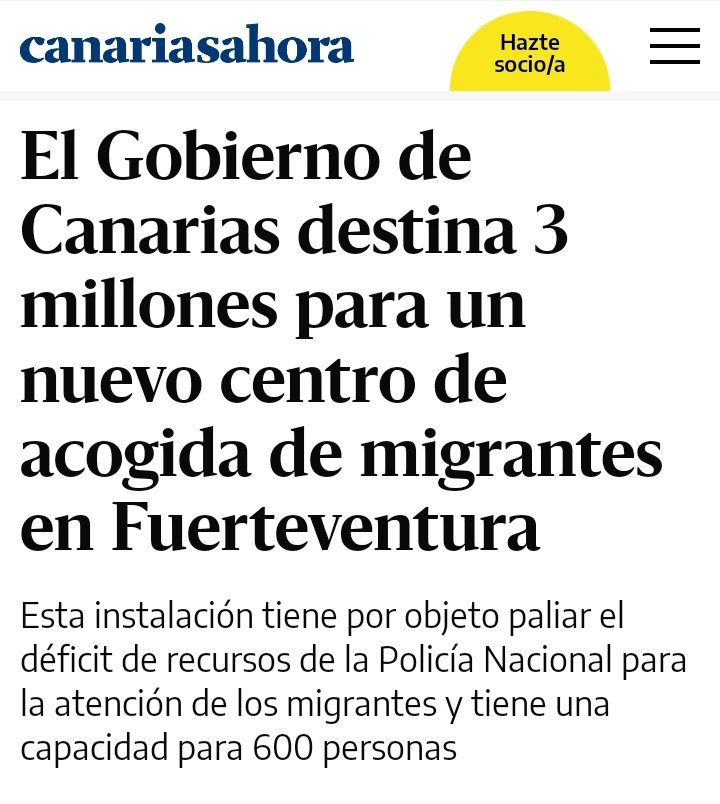 🏛️🇮🇨 Para reducir la pobreza en Canarias: 💶 1,5 millones.

🏛️🇮🇨 Para un centro de inmigrantes ilegales en Fuerteventura: 💶 3 millones.

Las prioridades...