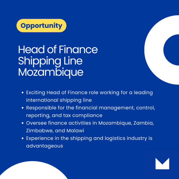 ImpactTalent's tweet photo. Impact Talent is supporting an international shipping line in their search for a Head of Finance to oversee finance activities in Mozambique, Zambia, Zimbabwe, and Malawi.

#Finance #Jobs #Mozambique

 https://t.co/BJObEcQ1pc https://t.co/FJnjiCXE78