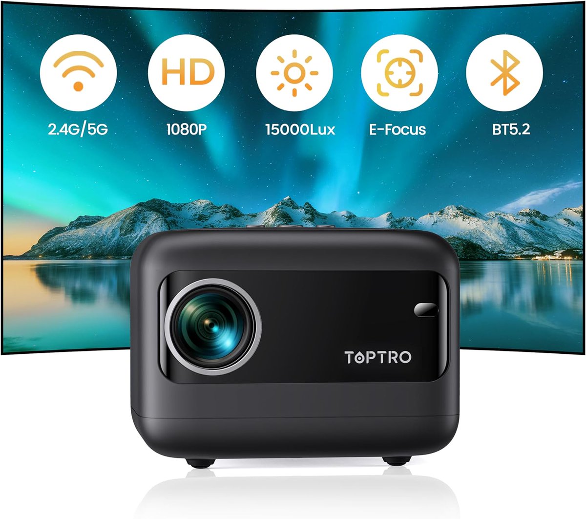 TOPTRO TR25 Portable Projector with WiFi and Bluetooth 5.2 is $123.49 (35% OFF) w/ Promo Code J5AIGDMD on Amazon amzn.to/4au9taf #ad