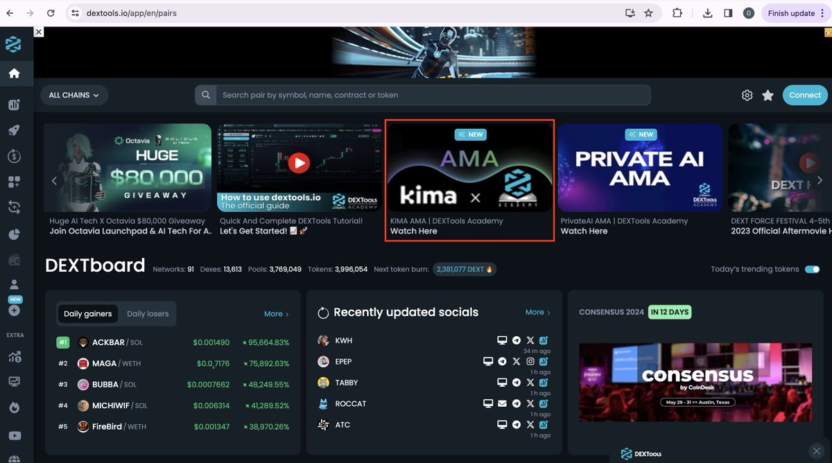 🎉Thanks to our partners, @DEXToolsApp, for featuring Kima's AMA on the page of their website! 🙏 📢In case you missed the AMA session between Kima's CMO, @Crypt0Shmipt0, and DEXtools, catch all the insights here: youtube.com/watch?v=qheKxd…