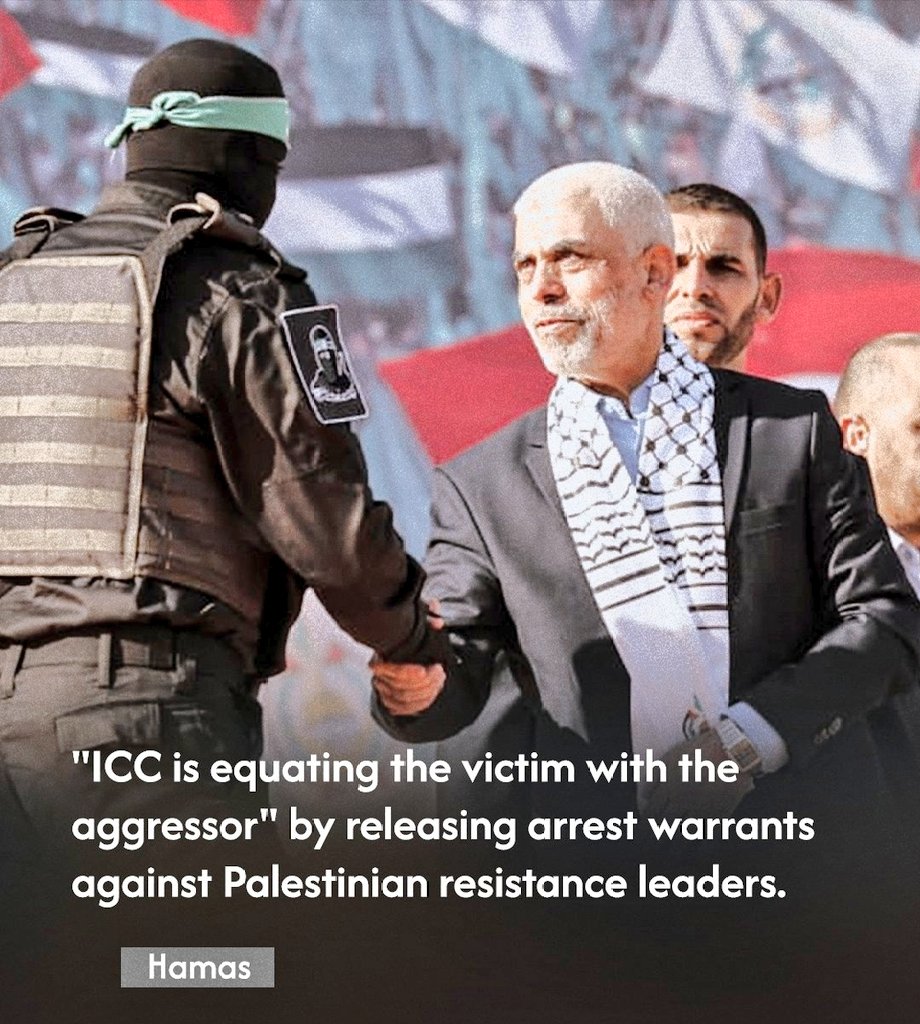 ShaykhSulaiman's tweet photo. HAMAS OFFICIAL STATEMENT:

A statement regarding the ICC's announcement of seeking arrest warrants for the Israeli Prime Minister and Israel's Defense Minister, along with Palestinian resistance leaders in Gaza.

✅️ We strongly condemn the attempts by the Prosecutor of the International Criminal Court to equate the victim with the aggressor by issuing arrest warrants against a number of Palestinian resistance leaders, without legal basis, thereby violating the treaties and United Nations resolutions that have granted the Palestinian people and all peoples under occupation the right to resist occupation in all forms, including armed resistance, especially in accordance with the United Nations Charter as stipulated in Article (51).

✅️ The announcement by the International Criminal Court to request arrest warrants for only two of the war criminals of the Zionist entity came seven months late, as the occupation committed thousands of crimes against Palestinian civilians.

✅️ We demand that the Prosecutor issue arrest warrants for all war criminals among the leadership of the occupation, officers, and soldiers who participated in crimes against the Palestinian people. We also demand the cancellation of all arrest warrants issued against leaders of the Palestinian resistance for violating international treaties and resolutions.

✅️ The Prosecutor should have issued arrest warrants against all responsible officials from the leadership of the occupation who gave the orders, and the soldiers who participated in the commission of the crimes, in accordance with Articles 25, 27, and 28 of the Rome Statute, which affirmed the individual criminal responsibility of every official, leader, or any person who ordered, incited, committed, assisted, or aided in the commission of crimes, or failed to take action to prevent their commission.