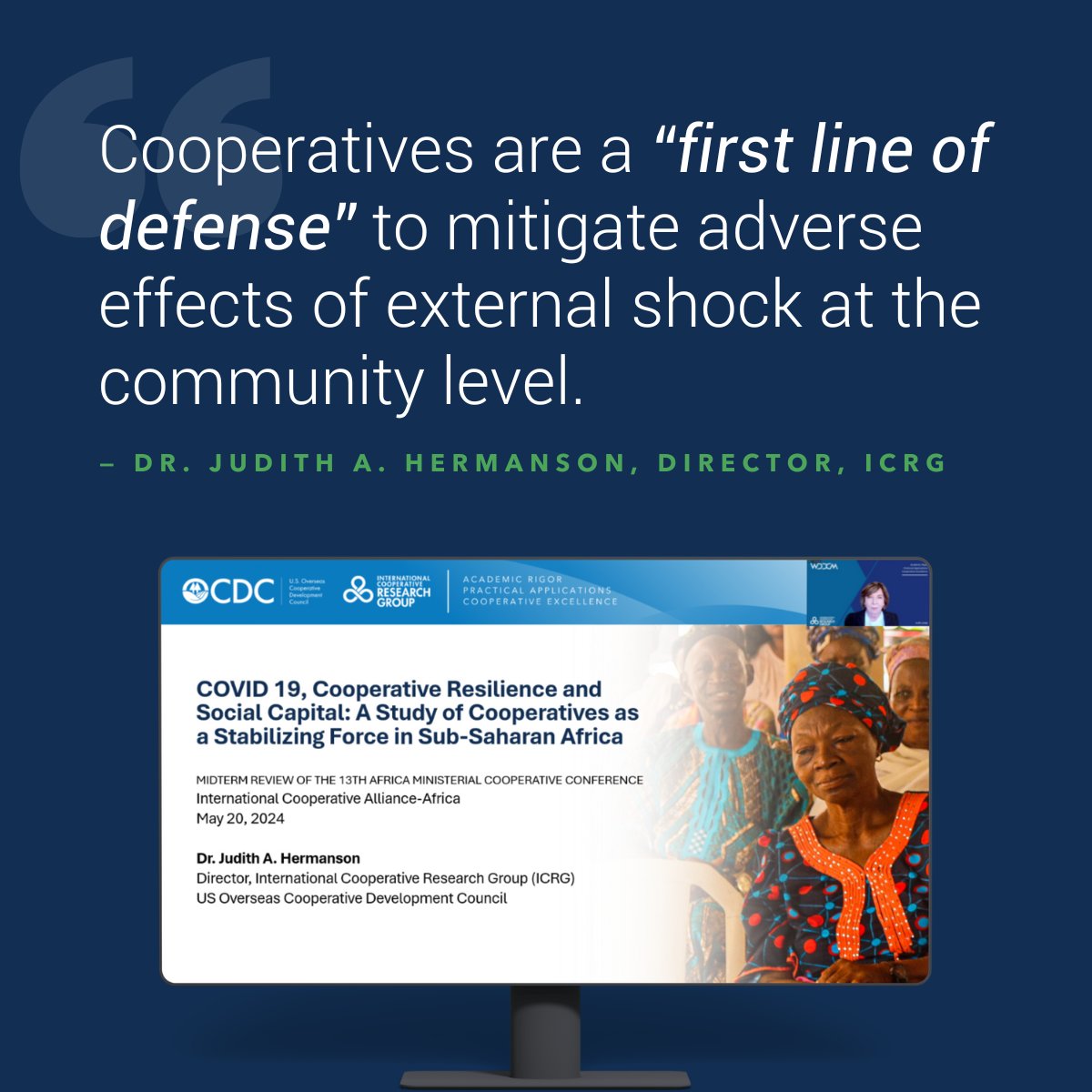 International Cooperative Research Group (@ocdcicrg) on Twitter photo Today, <a href="/JudithHermanson/">Judith Hermanson</a>, ICRG Director, presented outcomes of OCDC ICRG #research at the #13thAMCCOMidtermReview, sharing how #cooperatives leveraged and strengthened member trust and commitment during #COVID19.
➡️ Read more about the findings here: bit.ly/44M04tj Today, <a href="/JudithHermanson/">Judith Hermanson</a>, ICRG Director, presented outcomes of OCDC ICRG #research at the #13thAMCCOMidtermReview, sharing how #cooperatives leveraged and strengthened member trust and commitment during #COVID19.
➡️ Read more about the findings here: bit.ly/44M04tj