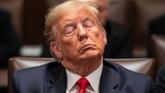 BREAKING Donald Trump fell asleep in court again. The man is utterly unfit for office.