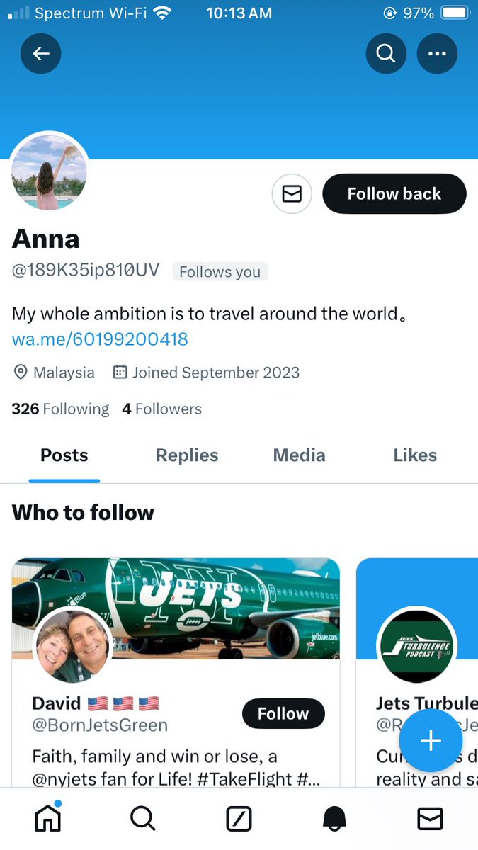 Anna, Join the military. You should unfollow me. I’m lucky if I leave Connecticut……🙄🤣 BTW, I know you are a bot but I thought I would like to comment for shits and giggles…🤫