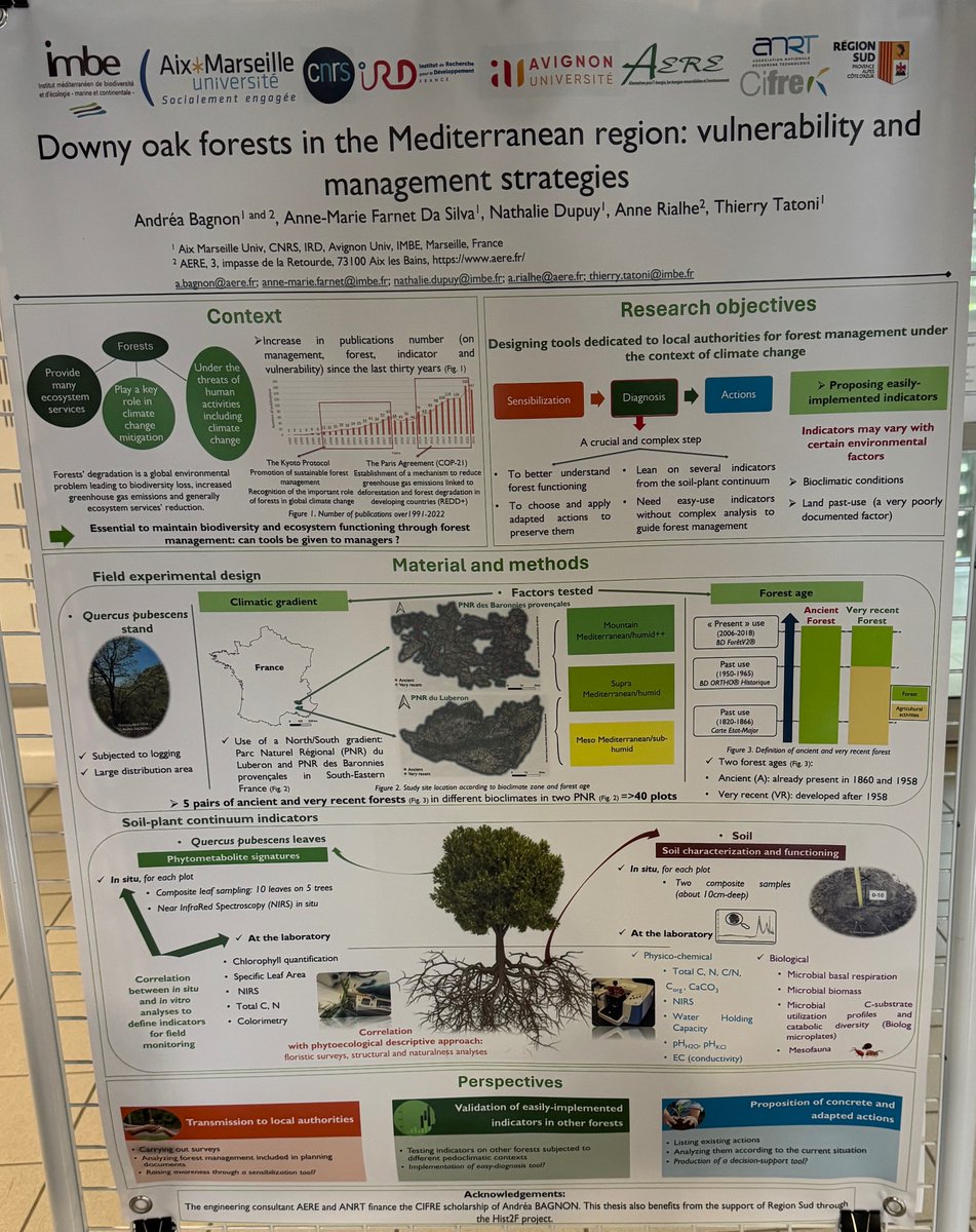 Notre chargée de mission-doctorante Andréa a présenté un poster au congrès de l’école doctorale sur les vulnérabilités des écosystèmes forestiers. 
Andréa a eu le plaisir de voir son poster élu dans les 4 meilleurs, aussi elle a reçu un prix ! Bravo !