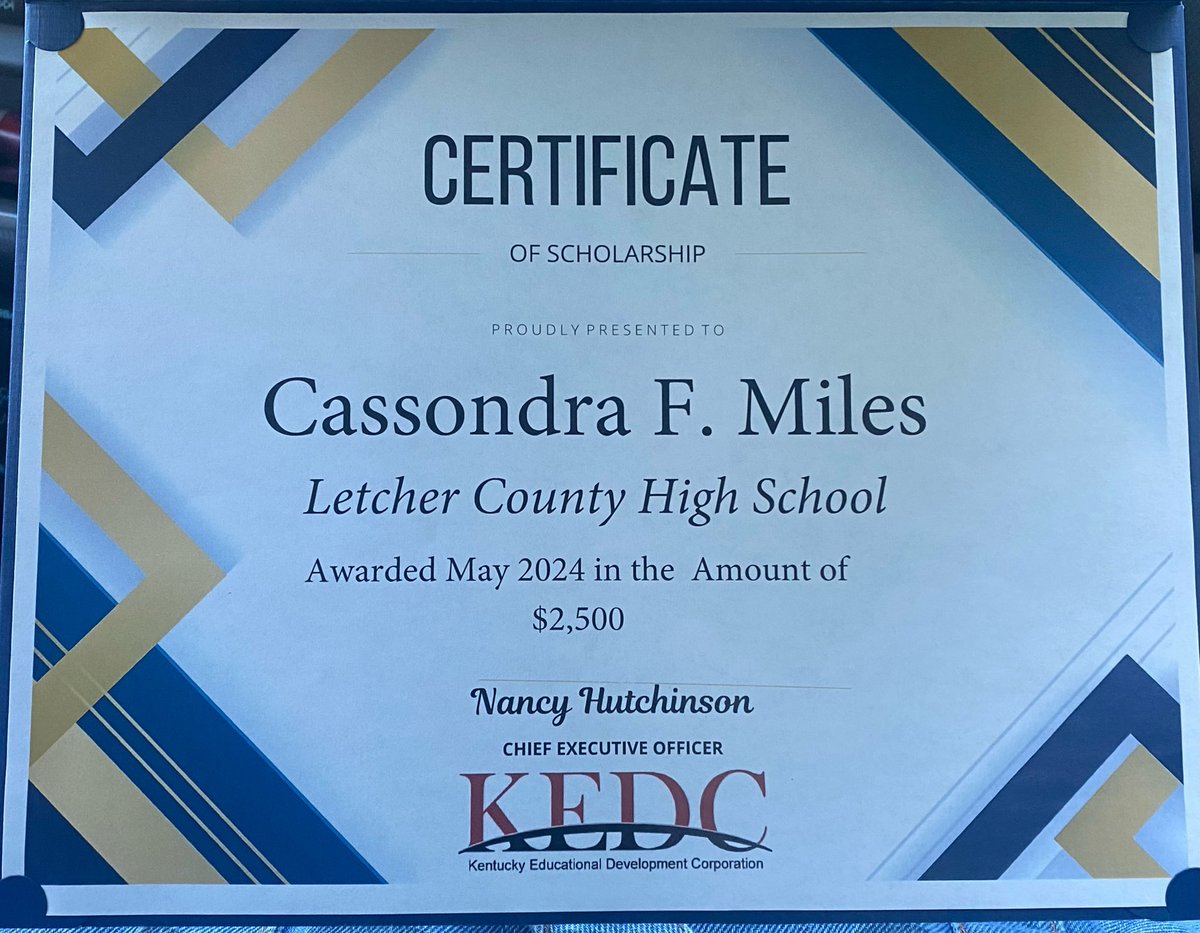 Congratulations to Senior Casandra Miles of Letcher County Central HS, recipient of the KEDC $2,500 scholarship! #WeAreKEDC