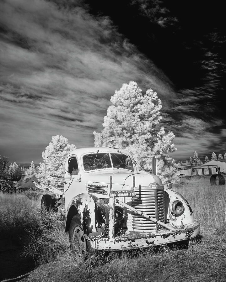 It Ran When I Parked It - Cassel California - 830 nanometer near infrared image Prints and merch: buff.ly/3wIyoZG #abandoned #blackandwhite #infraredphotography