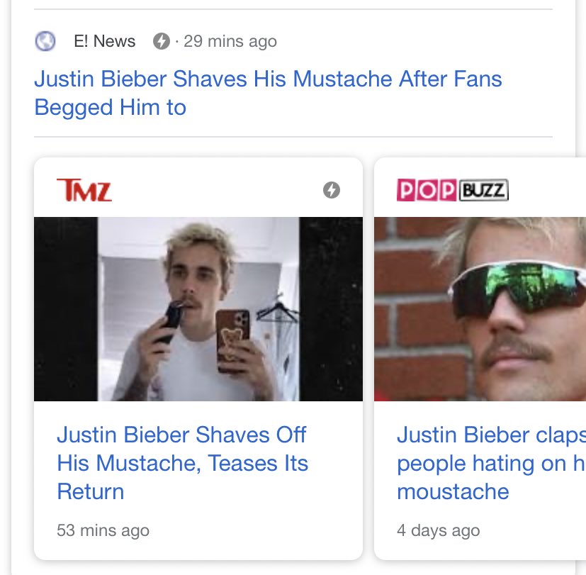 purplbase's tweet photo. justin bieber shaves his mustache after fans begged him to https://t.co/l5tgIMDPy9