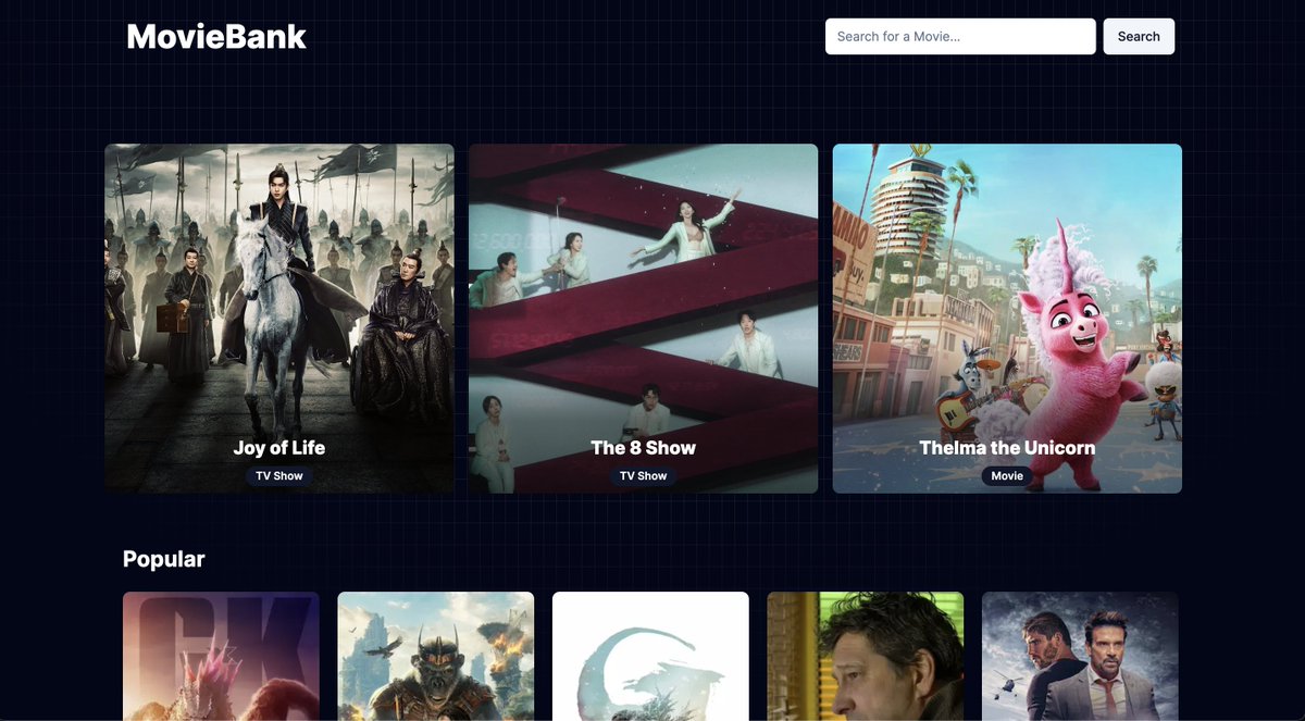 kuldeepyeware's tweet photo. Created a Movie App using @nextjs and @themoviedb API

I have implemented basic features for searching movies and related information about them.

Checkout here: https://t.co/UDUjcZpEG8

Know more here: https://t.co/8FaylBeoj1

@kirat_tw https://t.co/j78YCYaJHW