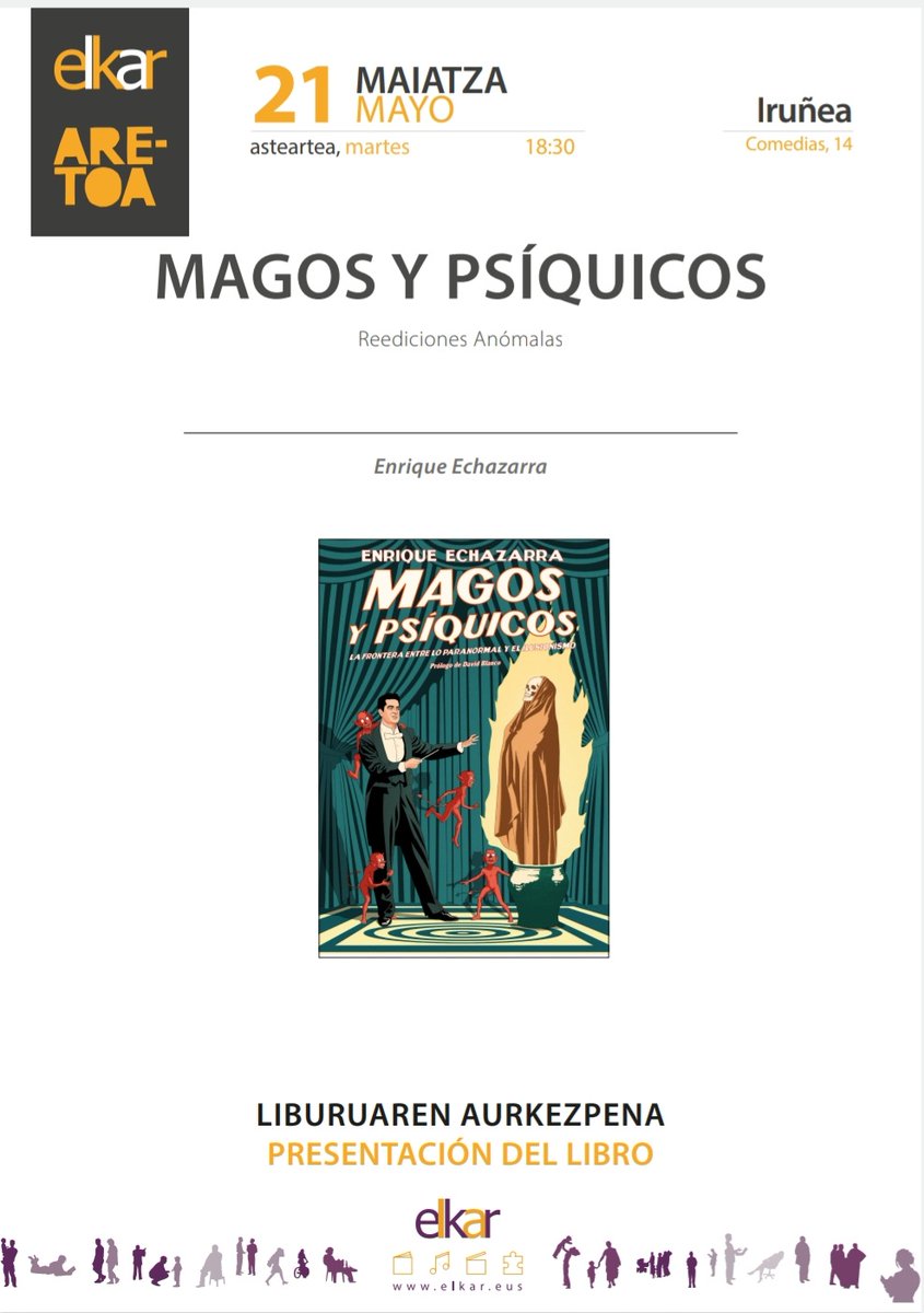 Y mañana martes a las 18:30h os espero junto con @MaribelMedina69 en la librería @elkar de la calle Comedias de Pamplona para charlar de mi último libro. @balazotelibros @RAnomalas