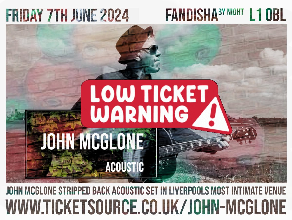 - Low Ticket Warning -
#JohnMcglone Friday 7th June 2024 @FandishaByNight Tickets > ticketsource.co.uk/whats-on/merse…