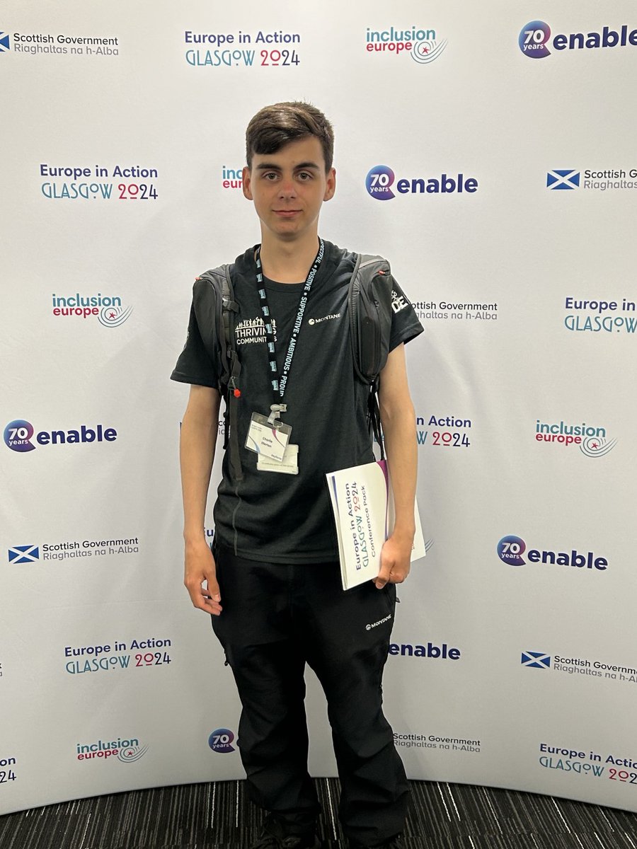 Congrats to our Health and Wellbeing Modern Apprentice Charlie Ellerton for a fantastic presentation at Inclusion Europe's 'Europe In Action' conference in Glasgow! 👏 

#ThrivingCommunites
#EuropeinAction2024 
#Enable70 
<a href="/sportscotland/">sportscotland</a> 
<a href="/InclusionEurope/">Inclusion Europe</a>