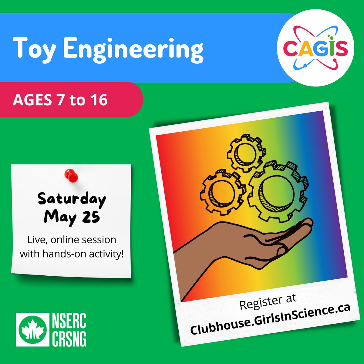 Have you heard of a Finger Slinger-Flinger? Of course not! It’s a toy that doesn’t exist… yet! Become a toy engineer and build the Finger Slinger-Flinger with us! This session is linked to our Toy Engineering STEM Challenge (coming soon). Register: Clubhouse.GirlsInScience.ca/CAGIS-Virtual
