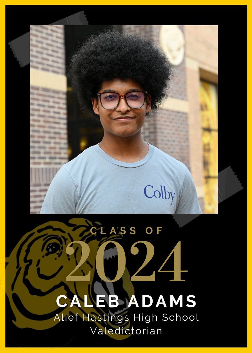 Introducing Caleb Adams, @AliefHastingsHS's exceptional valedictorian! We are thrilled to share that he'll be attending Colby College to major in Performance, Theater, and Dance. Let's celebrate his passion for the arts and his bright future ahead! 🎓 #WeAreAlief