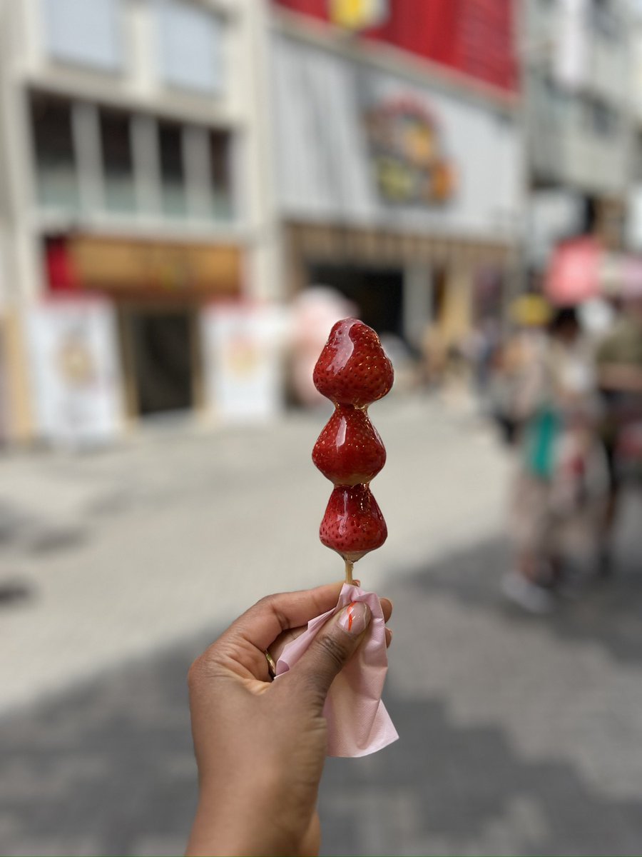 Day 3: Kyoto/Osaka Japan 🇯🇵 

✨Geisha district tour. 
✨Dotonbori with the running man! 
✨Street food or nothing 
✨The famous candied strawberries 

The japanese have the biggest sweet tooth on this side of the globe. It’s crazy! ❤️ 
#Travel #kyoto  #Japan