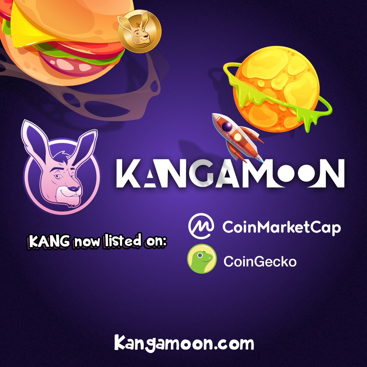 Kangamoon_P2E's tweet photo. 🚀 Up we go! 🚀  

Excited to share that $KANG is now listed on @CoinMarketCap & @coingecko! 

Be sure to add it to your portfolio 👍

🎁 Don’t miss our exclusive round. 
Join now: https://t.co/VooYVkS6S5

🔗 https://t.co/b3mt7RiHgu
🔗https://t.co/IXQHBFBcwT

👀 Complete your CMC tasks as soon as they are live⏳