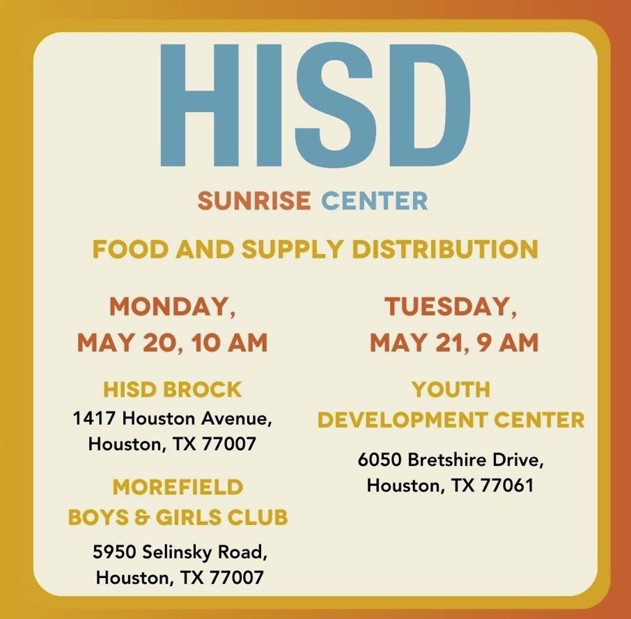 Food and Supply Distribution today and tomorrow!