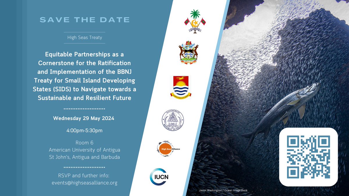 📌 If you are at #SIDS4 next week, join us for 2️⃣ side-events! We will be part of the panels discussing the #BBNJ Treaty ratification & implementation for #SIDS and building bridges among #IndigenousPeople, scientists and policy-makers.