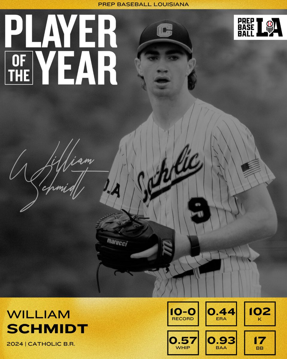 Prep Baseball Louisiana (@prepbaseballla) on Twitter photo βΌοΈ ππππ ππΈ βπππͺππ£ π π π₯ππ ππππ£ βΌοΈ
2024 William Schmidt (Catholic BR HS)
The <a href="/LSUbaseball/">LSU Baseball</a> recruit went 10-0 with a 0.44 ERA & 102 Kβs. Full story on his journey and impressive senior season below ‡οΈ. #BeSeen
<a href="/prepbaseball/">Prep Baseball</a>
ποΈ loom.ly/GgZtxmM βΌοΈ ππππ ππΈ βπππͺππ£ π π π₯ππ ππππ£ βΌοΈ
2024 William Schmidt (Catholic BR HS)
The <a href="/LSUbaseball/">LSU Baseball</a> recruit went 10-0 with a 0.44 ERA & 102 Kβs. Full story on his journey and impressive senior season below ‡οΈ. #BeSeen
<a href="/prepbaseball/">Prep Baseball</a>
ποΈ loom.ly/GgZtxmM