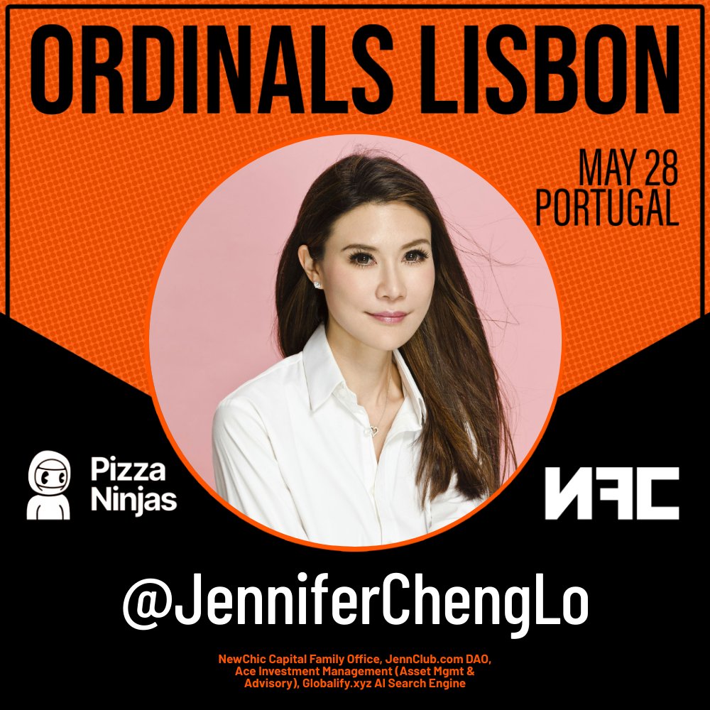🚨NEW SPEAKER🚨

@JenniferChengLo will be joining us on May 28th for our Ordinals takeover in Lisbon!