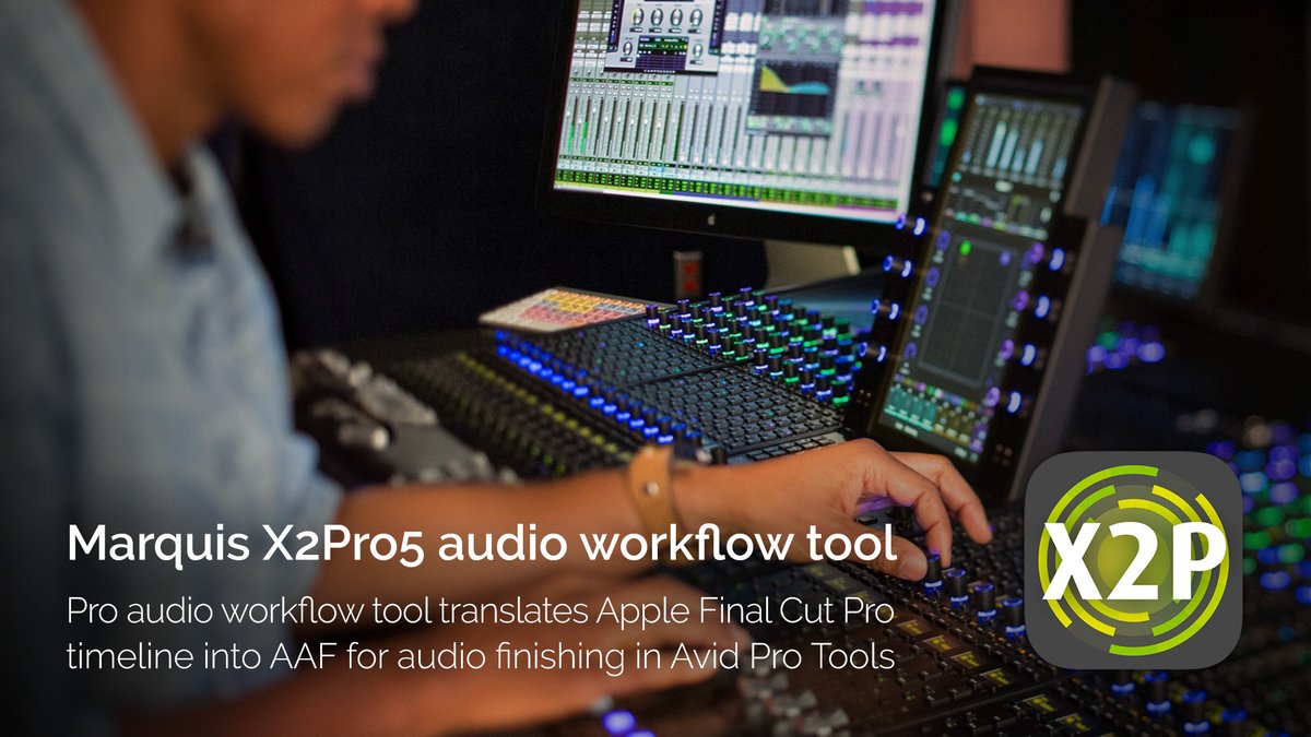 FCPX2ProTools's tweet photo. Have X2Pro Audio Connect and wondering whether to upgrade to X2Pro5? This info link will help, plus we’ve special pricing with $50 off until the end of May. An essential tool for getting AAFs out of Final Cut Pro and into Pro Tools… https://t.co/RjVTQxvnJr https://t.co/oqyJIg5sKr