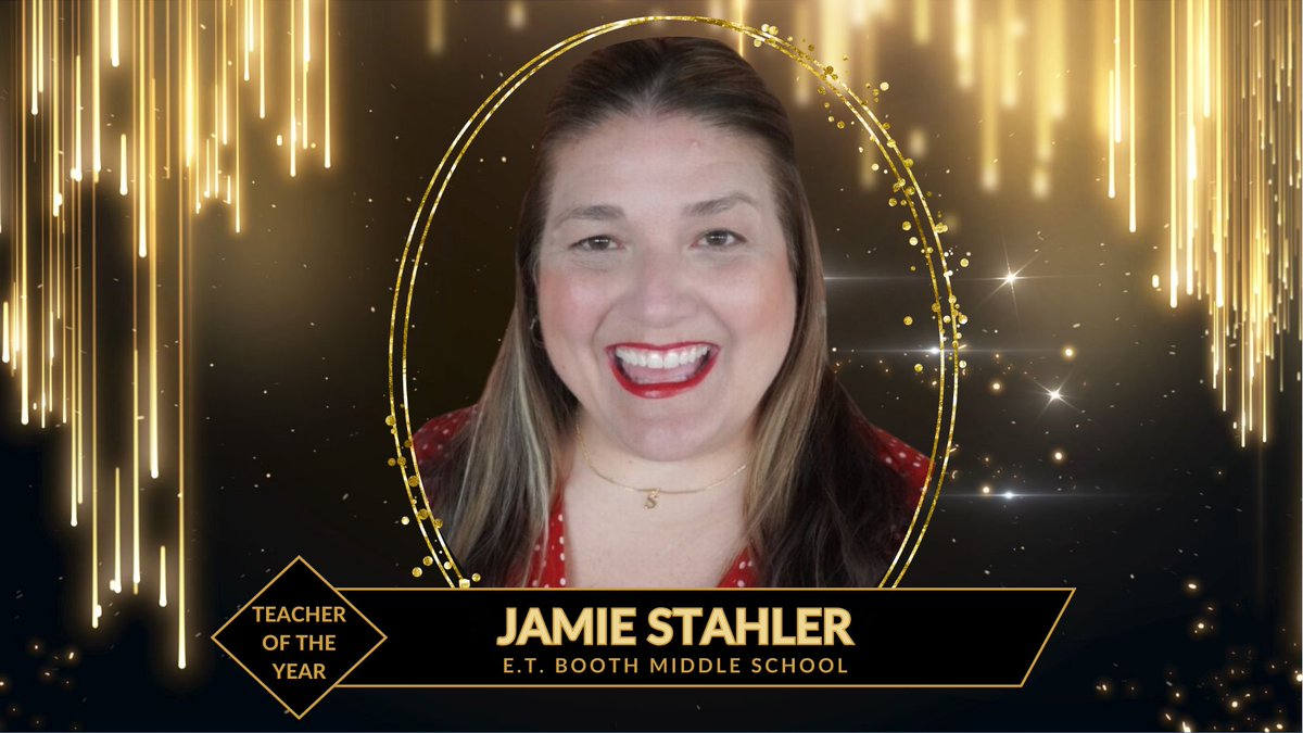 In honor of Teacher Appreciation Month, we’re celebrating a school 2024 Teacher of the Year each day!  Sixth-grade English language arts teacher Jamie Stahler, a 17-year educator, is the Teacher of the Year for E.T. Booth MS: cherokeek12.net/post-detail/~b… #CCSDfam #ThankATeacher