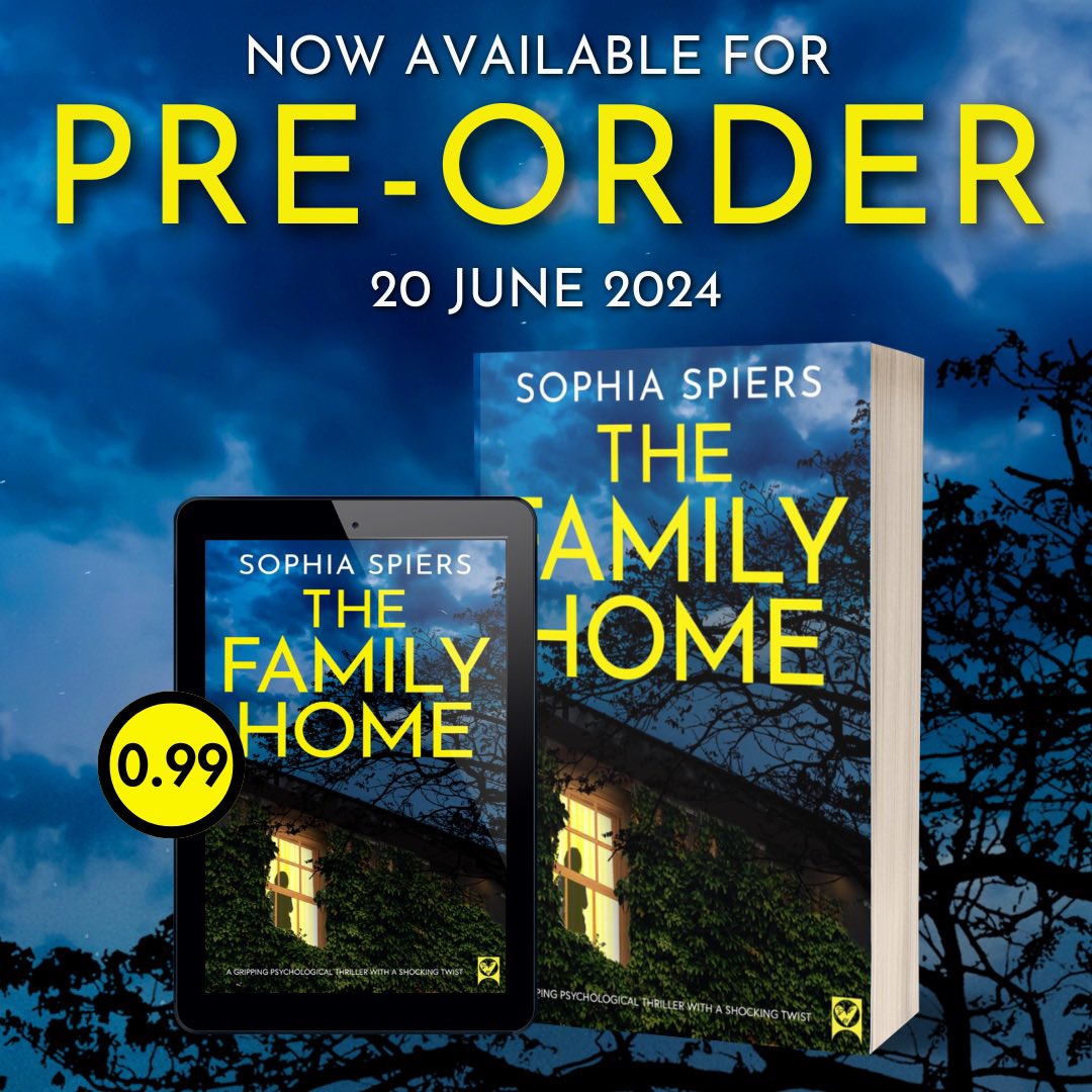 sophia_spiers's tweet image. And here she is, my new novel

                 THE FAMILY HOME  

. . . Even the darkest family secrets can’t stay buried forever . . . 

Available to pre-order from today. 
Released 20th June 2024 

#WritingCommmunity #bookaddict #booksbooksbooks #BookoftheDay #bookworms