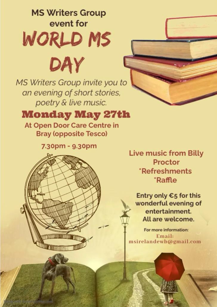 A lovely event for anyone interested happening in Bray [Ireland] on Monday 27th!!! <a href="/MSIRELAND/">MS Ireland</a> #WorldMSDay