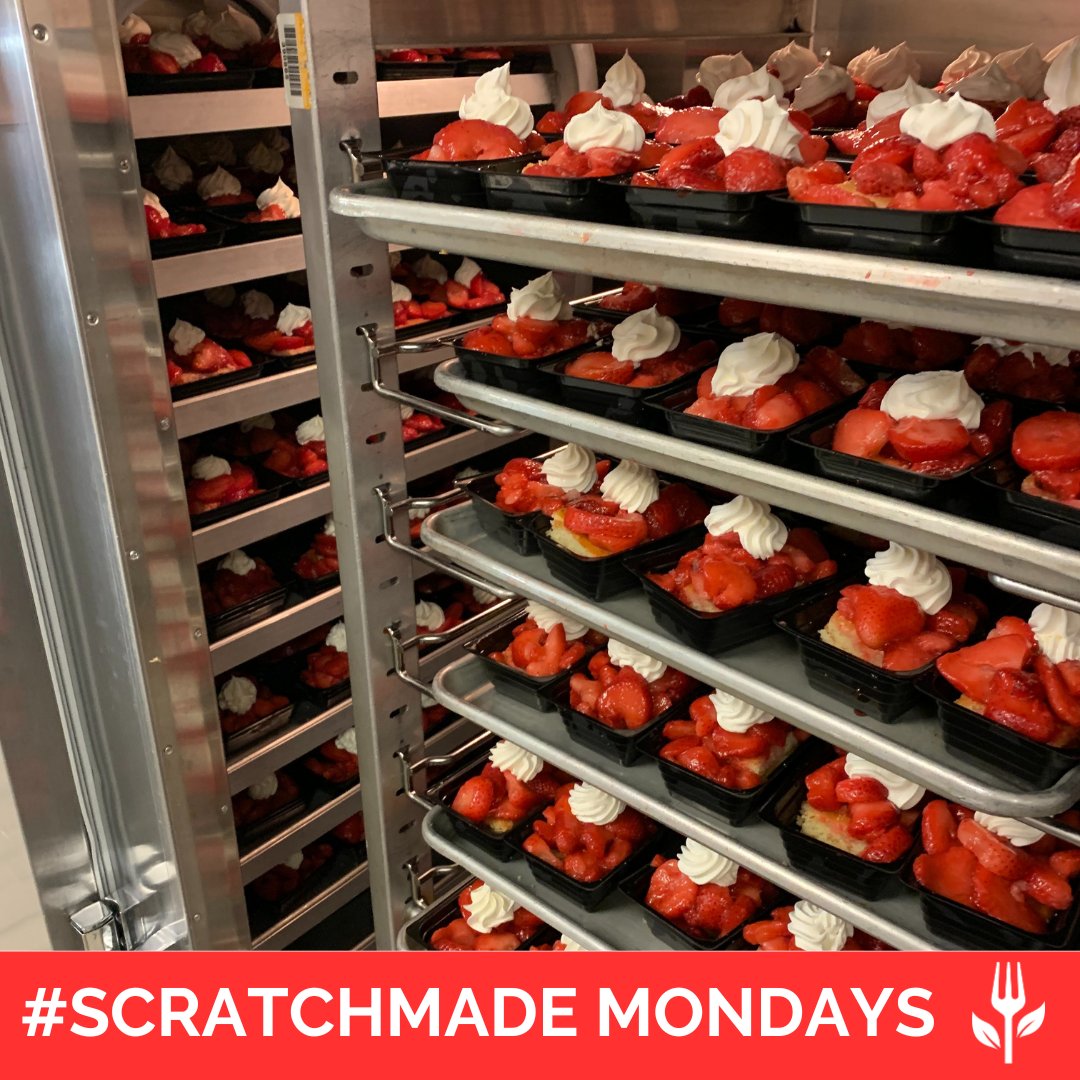We aren’t kidding when we say we make hundreds of servings of #ScratchMade Strawberry Shortcake at every school when it’s on the menu! Check out these racks full of freshly made #StrawberryShortcake at @ReaganMustangs! #ScratchMadeMondays #HarvestOfTheMonth #SchoolLunch