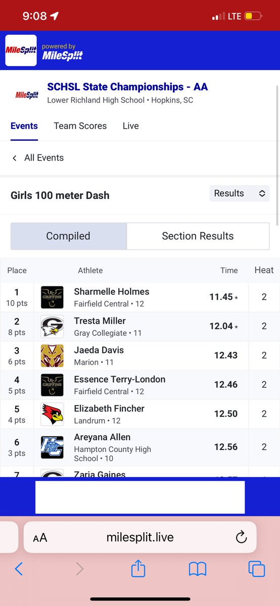 Sharmelleh1's tweet photo. 2024 2A State Championship
YOUR NEW 100m &amp; 200m ALL-TIME STATE RECORD HOLDER #agtg https://t.co/212wxcJOf3