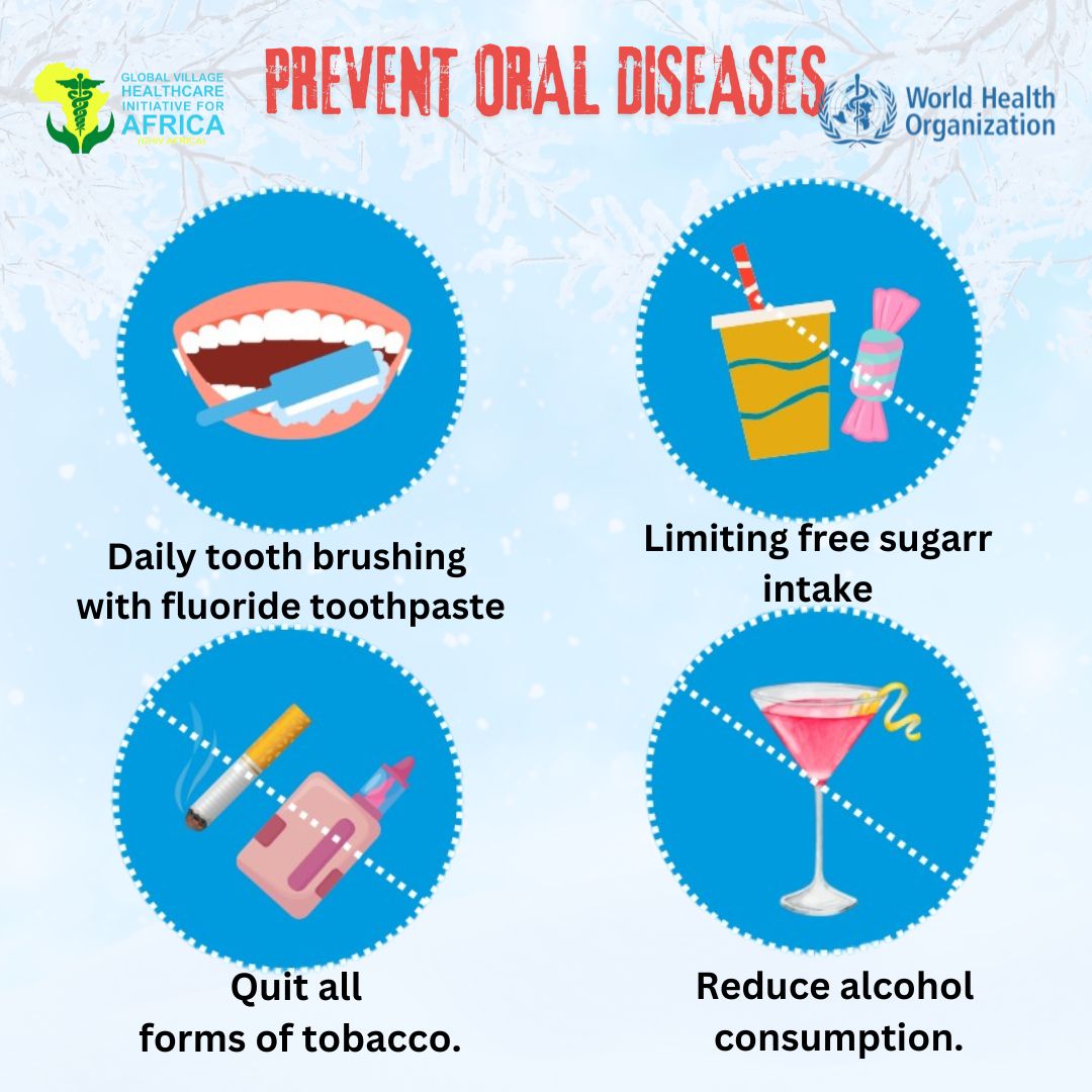 GhivAfrica's tweet photo. The 4 most common oral health conditions are:
🦷 Tooth decay
🦷 Gum disease
🦷 Tooth loss
🦷 Oral cancers
Fortunately, most cases are preventable and treatable if caught early. https://t.co/xm4jWT7bEQ