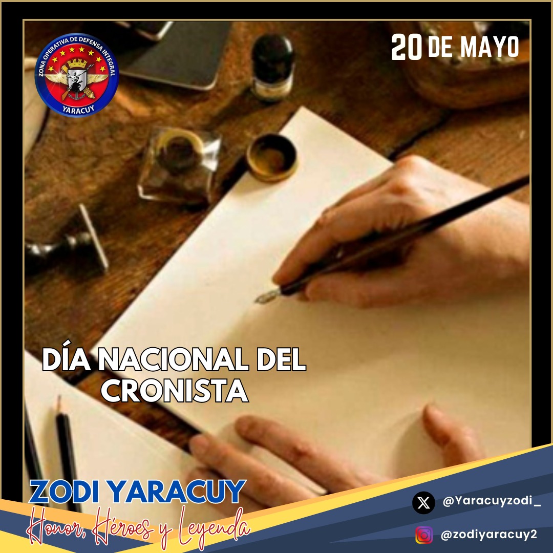 #20May || Hoy se celebra el día Nacional del Cronista en Venezuela, en distinción a Enrique Núñez, escritor y cronista venezolano, una fecha histórica donde exaltamos y se rinde homenaje a los hombres y mujeres que trabajan para mantener viva nuestra historia.
