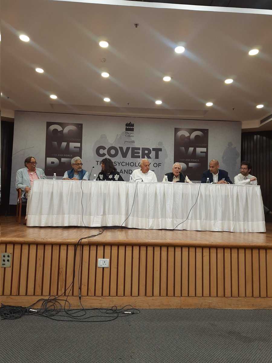 HarperCollinsIN's tweet image. We're here for the #Delhi launch of #Covert by spymasters #ASDulat and #AsadDurrani!

Written with #NeilKAggarwal, the book unravels the psychology of war and peace.

Join us for a delightful conversation with chief guest #FarooqAbdullah and guest of honour #KapilSibal; followed
