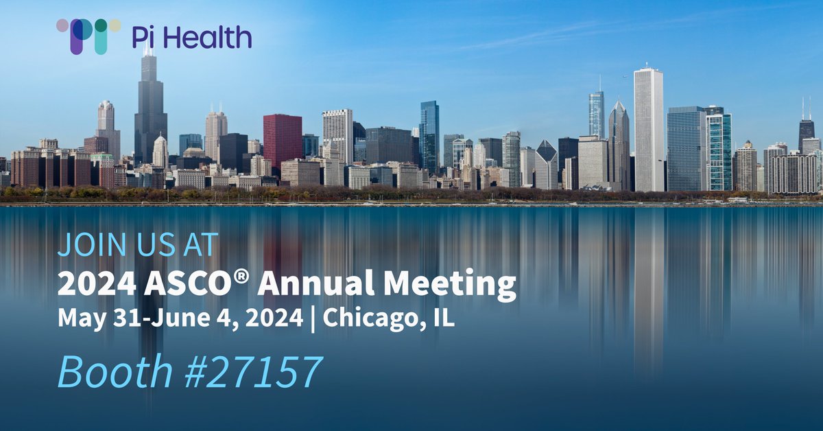 PiHealthUSA's tweet photo. Pi Health is excited to present at #ASCO24! Visit booth #27157 and explore how our technology is transforming clinical trials and patient care. Please reach out if you’d like to set up time to meet. We look forward to seeing you there! #Oncology #ClinicalTrials #LifeSciences #AI https://t.co/2OcZFWUtfE