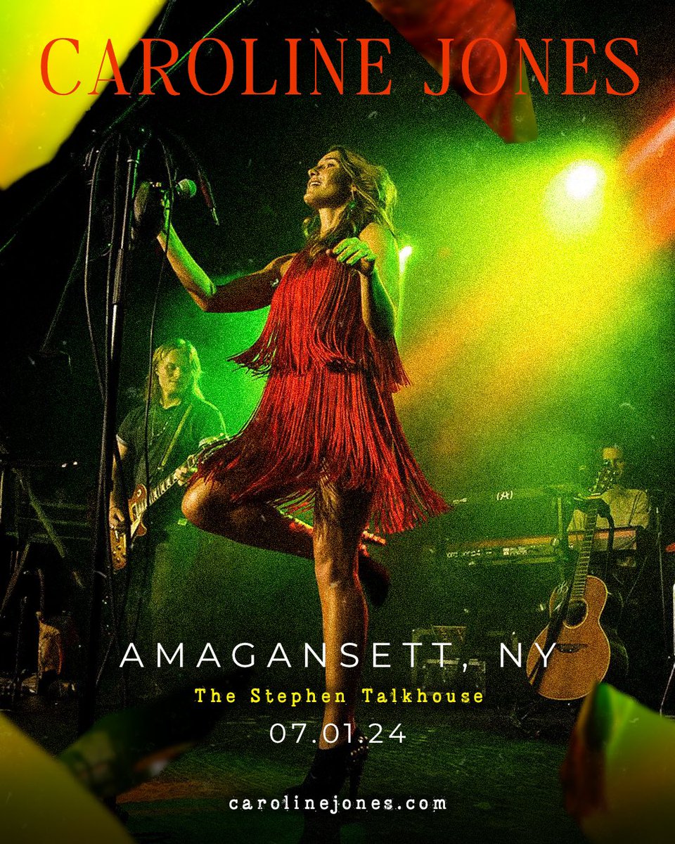 I’m only doing a few select shows of my own (while I try to figure out how to tour with @zacbrownband and a five month old 😅), and so I am very excited to announce a headline show at The Stephen Talkhouse! Tickets for July 1 on sale Wednesday at carolinejones.com