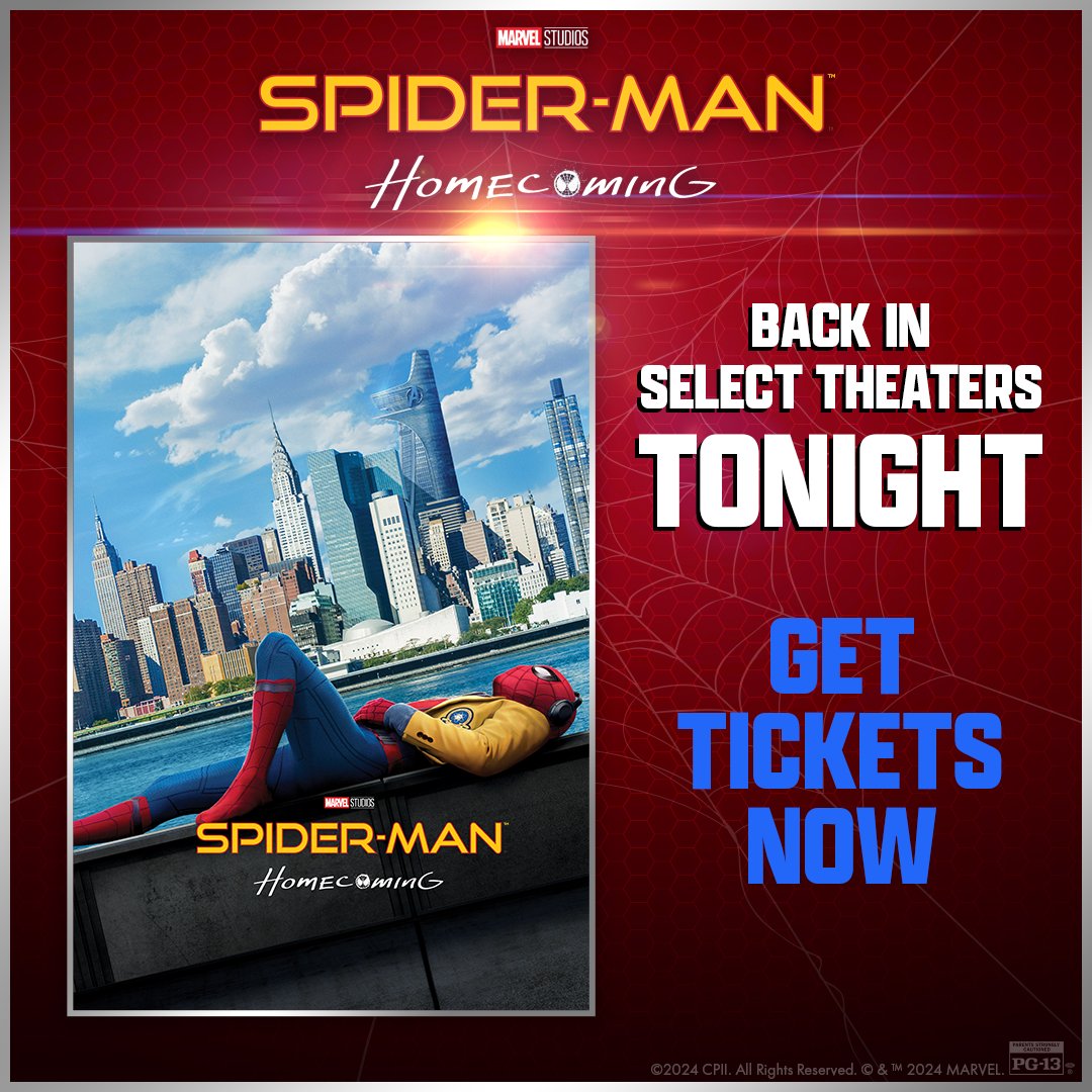 Spider-Man: Homecoming is BACK in select theaters beginning TONIGHT for a limited time. Get tickets now: cinemark.com/spidermondays?…