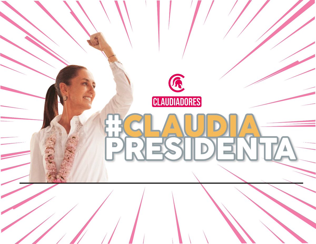 claudiadores4T's tweet photo. Unidos somos imparables.
Hoy más cerca que nunca:

#ClaudiaPresidenta

¡Sigamos haciendo Historia!

#Claudiadores https://t.co/NK88kL6umX