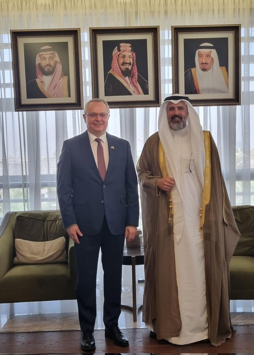 Very fruitful conversation with H. E. Ibrahim bin Yousef Al Mubarak 🇸🇦, Deputy Minister of @MISA, today in #Riyadh, where we discussed rapidly growing economic 🇱🇹🇸🇦 cooperation, opening up for new sectors, incl. greentech, biotech, fintech, agritech and renewable energy.