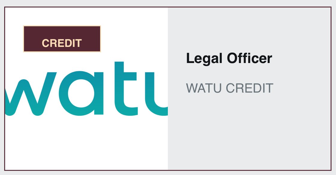 Legal Officer needed at Watu Credit Details: jobnotices.ug/job/legal-offi…