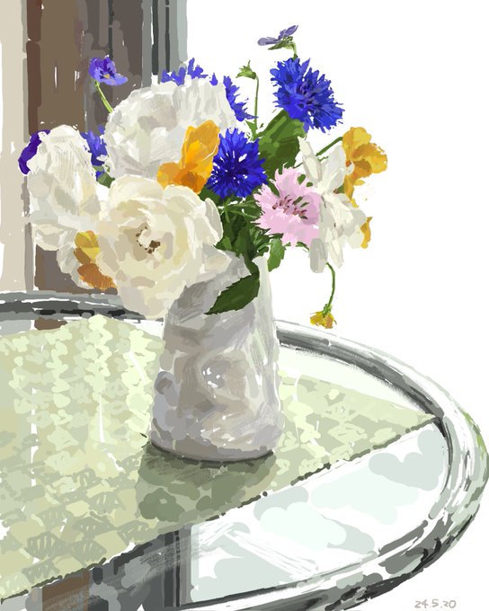 「bouquet white flower」 illustration images(Latest)