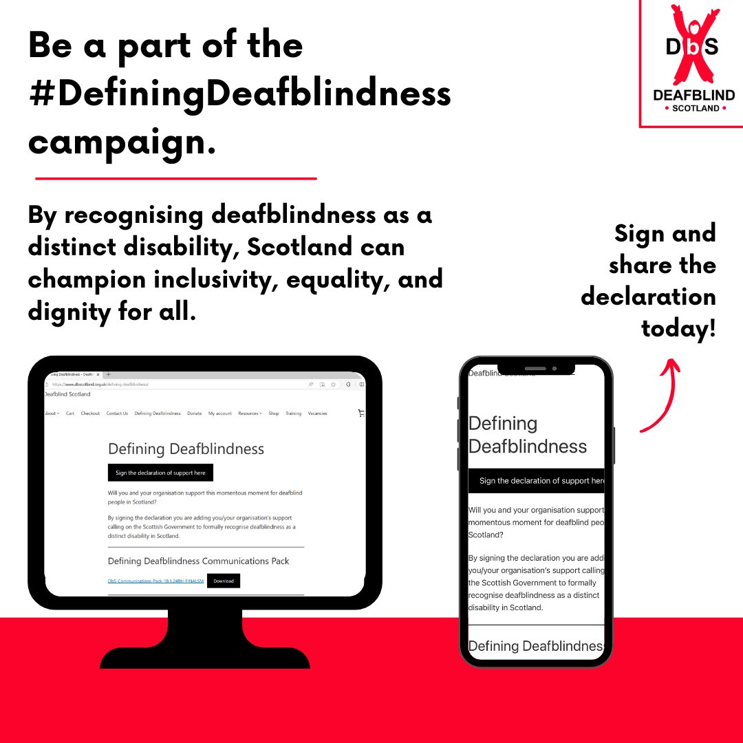 Scotland's deafblind community needs recognition now. Let's officially define deafblindness to provide tailored support and empower individuals from early identification to transitional care. Sign and share our declaration today✍️ dbscotland.org.uk/defining-deafb…